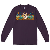 Plum western corgi dog Long Sleeve Tee - Jasminsmagicworld