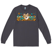 Smoke western corgi dog Long Sleeve Tee - Jasminsmagicworld