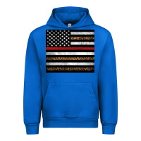 Cobalt thin red line American flag leopard Urban Hoodie - Artiststas