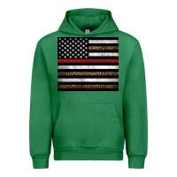 Emerald thin red line American flag leopard Urban Hoodie - Artiststas