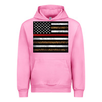 Fuchsia Pink thin red line American flag leopard Urban Hoodie - Artiststas