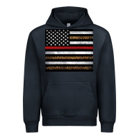 Navy thin red line American flag leopard Urban Hoodie - Artiststas