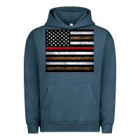 Pigment Midnight Navy thin red line American flag leopard Urban Hoodie - Artiststas