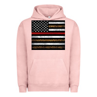 Pigment Salmon thin red line American flag leopard Urban Hoodie - Artiststas