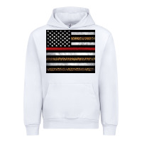White thin red line American flag leopard Urban Hoodie - Artiststas
