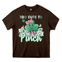 Chocolate Brown too cute to pinch Heavy Core Tee - MaliasSmallBusiness
