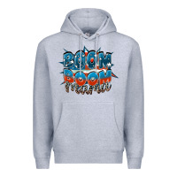 Heather Grey Boom boom Mama Premium Hoodie - FaDigitalArtStudio