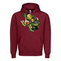Burgundy texas map st patrick's day Zipper Hoodie - FaDigitalArtStudio