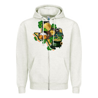 Oatmeal Heather texas map st patrick's day Zipper Hoodie - FaDigitalArtStudio