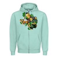 Seafoam texas map st patrick's day Zipper Hoodie - FaDigitalArtStudio