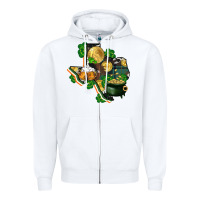 White texas map st patrick's day Zipper Hoodie - FaDigitalArtStudio