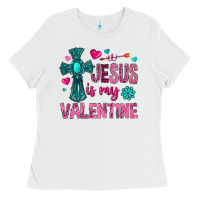 White jesus is my valentine Ladies Tee - NancyCooperArtShop