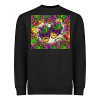 Black Mardi Gras masks tumbler Heavyweight Sweatshirt - HowdyJamesFarm