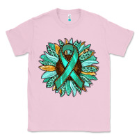 Bubblegum Pink Ovarian Liver Cancer Awareness Sunflower Classic Tee - RanaPortraitStore
