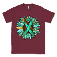 Burgundy Ovarian Liver Cancer Awareness Sunflower Classic Tee - RanaPortraitStore