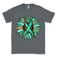 Charcoal Heather Ovarian Liver Cancer Awareness Sunflower Classic Tee - RanaPortraitStore