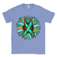 Colony Blue Ovarian Liver Cancer Awareness Sunflower Classic Tee - RanaPortraitStore