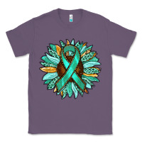 Lavender Ovarian Liver Cancer Awareness Sunflower Classic Tee - RanaPortraitStore