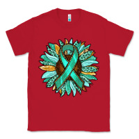 Red Ovarian Liver Cancer Awareness Sunflower Classic Tee - RanaPortraitStore