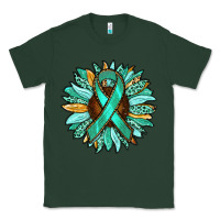 Sports Green Ovarian Liver Cancer Awareness Sunflower Classic Tee - RanaPortraitStore