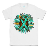 White Ovarian Liver Cancer Awareness Sunflower Classic Tee - RanaPortraitStore