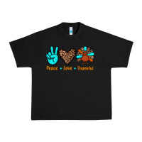 Black peace love thankful Urban Heavy Tee - JahusDesignShop