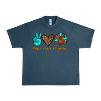 Midnight Navy peace love thankful Urban Heavy Tee - JahusDesignShop