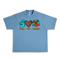 Pebble Blue peace love thankful Urban Heavy Tee - JahusDesignShop