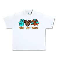 White peace love thankful Urban Heavy Tee - JahusDesignShop