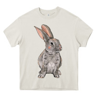 Cream Easter bunny Heavy Core Tee - NancyCooperArtShop