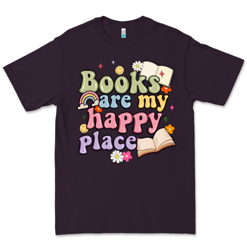 Books Are My Happy Place Premium Tee by MaliasSmallBusiness | Teevron