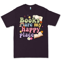 Plum books are my happy place Premium Tee - MaliasSmallBusiness
