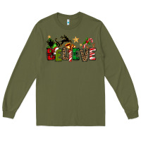 Army Green christmas believe Long Sleeve Tee - texasbilliewilder