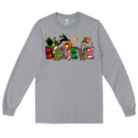 Heather Grey christmas believe Long Sleeve Tee - texasbilliewilder
