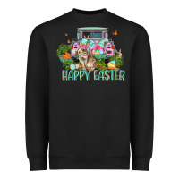 Black Happy Easter Day Heavyweight Sweatshirt - CowGirlArtShop