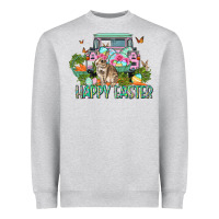 Heather Grey Happy Easter Day Heavyweight Sweatshirt - CowGirlArtShop