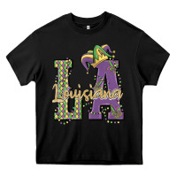 Black louisiana mardi gras Heavy Core Tee - MaliasSmallBusiness