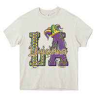 Cream louisiana mardi gras Heavy Core Tee - MaliasSmallBusiness