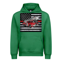 Emerald thin red line American flag fire truck Urban Hoodie - Artiststas