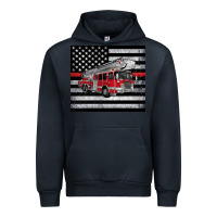Navy thin red line American flag fire truck Urban Hoodie - Artiststas