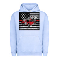 Pigment Grape Ice thin red line American flag fire truck Urban Hoodie - Artiststas