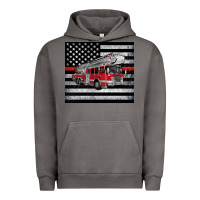Pigment Tornado thin red line American flag fire truck Urban Hoodie - Artiststas