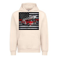 Sandshell thin red line American flag fire truck Urban Hoodie - Artiststas