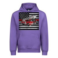 Tulip thin red line American flag fire truck Urban Hoodie - Artiststas