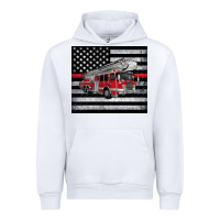 White thin red line American flag fire truck Urban Hoodie - Artiststas
