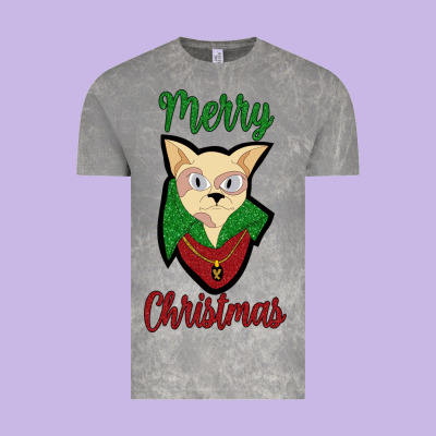 Merry Christmas Cat Vintage Tee Designed By Bettercallsaul