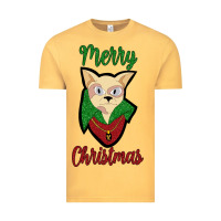 Vintage Mustard Merry Christmas Cat Vintage Tee - Bettercallsaul