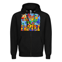 Black Knowledge is awesome Autism giraffe Zipper Hoodie - FaDigitalArtStudio