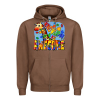 Chestnut Knowledge is awesome Autism giraffe Zipper Hoodie - FaDigitalArtStudio