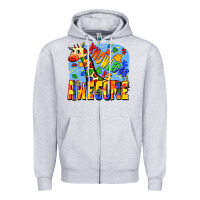 Heather Grey Knowledge is awesome Autism giraffe Zipper Hoodie - FaDigitalArtStudio